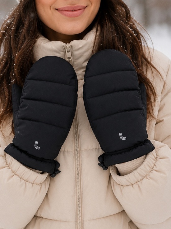 Lole Accessories - löle Black Down-Filled Winter Puffer Mittens | Size S/M | Warm & Cozy
